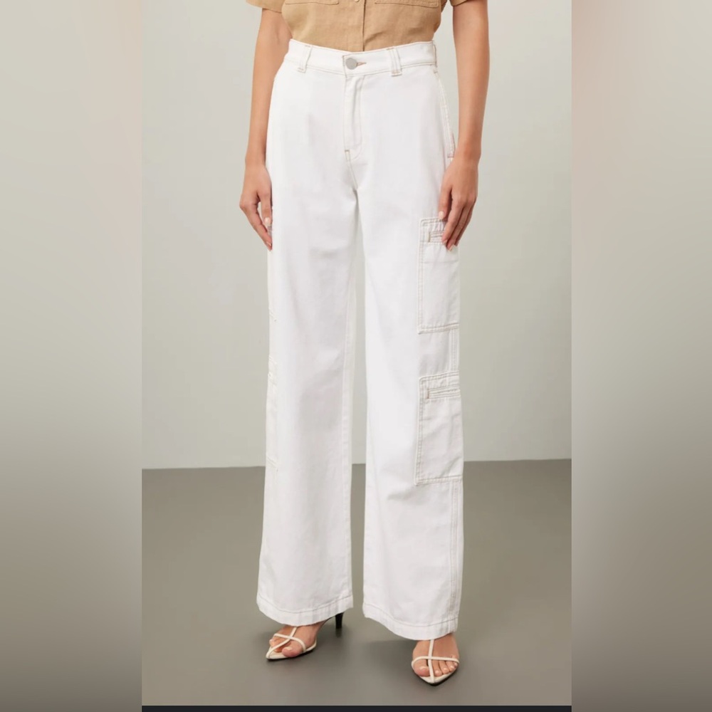 Hudson Jeans White Wide-Leg Pants